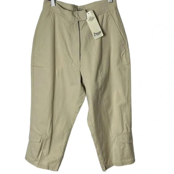 Y2K Barrel cargo capri pants,Light cream ,vtg, NWT, Velcro pocket,PRIVATE MEMBER - Picture 14 of 14